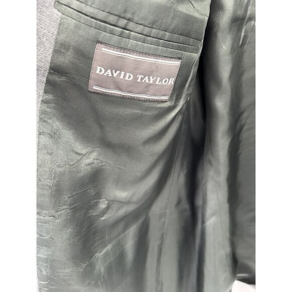 David Taylor Sport Coat Blazer Mens 48L Gray Gold Button Detail - Picture 15 of 16